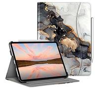 FINTIE Custodia compatibile con iPad Pro 11" (2022/2021/2020/2018, 4a/3a/2a/1a generazione) - Custodia a portafoglio multi angolo con portapenne e tasca, accensione e spegnimento automatico, marmo