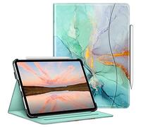 FINTIE Custodia compatibile con iPad Pro 11" (2022/2021/2020/2018, 4a/3a/2a/1a generazione) - Custodia a portafoglio multi angolo con portapenne e tasca, accensione e spegnimento automatico, marmo