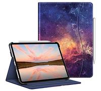 FINTIE Custodia compatibile con iPad Pro 11" (2022/2021/2020/2018, 4a/3a/2a/1a generazione) - Custodia a portafoglio multi angolo con portapenne e tasca, accensione e spegnimento automatico, Galaxy
