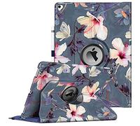 Fintie Custodia Compatibile con iPad Pro 12.9 Pollici 2017 & 2015 - Girevole 360 Gradi di Rotazione Cover Protettiva Case con Auto Sveglia/Sonno, Blooming Hibiscus