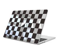 FINTIE Custodia Compatibile con MacBook Air 13.6 Pollici M4/M3/M2 (2025/2024/2022, A3240/A3113/A2681) - Cover Rigid Protettivo Guscio Rigido Case, (Scacchi Bianchi e Neri)