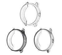 FINTIE Custodia Compatible con Garmin Vivoactive 3 Smartwatch - [3 Pezzi] Ultra Sottile Full-Around Frame TPU Custodia Protettiva Bumper Case, Argento/Trasparente/Grigio