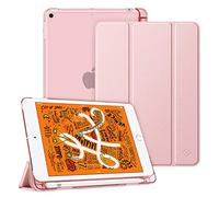 FINTIE Custodia con Apple Pencil Holder per iPad Mini 5 2019 - Sottile Leggero Semi-Trasparente Back Cover Case Protettiva con Auto Svegliati/Sonno per iPad Mini 2019 7,9 Pollici, Oro Rosa