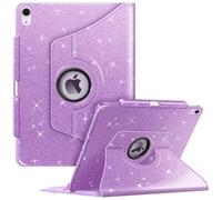 Fintie - Custodia girevole a 360 gradi per iPad Air da 13" (M3) 2025 (M2) 2024, protettiva, con portapenne, supporto e funzione di accensione e spegnimento automatici, viola glitterato