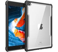 Fintie Custodia ibrida per iPad di 9° generazione 2021/8° Gen 2020/7° Gen 2019 10.2 pollici - Cover posteriore trasparente trasparente con bumper in TPU morbido, nero