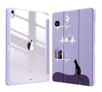 Fintie, Custodia ibrida sottile per iPad Air 13" (M3) 2025, (M2) 2024, supporto per matita integrato, antiurto, con guscio posteriore trasparente, stanza delle streghe