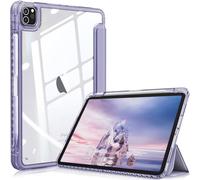 Fintie Custodia ibrida sottile per iPad Pro 11 pollici 4a terza generazione 2022/2021, iPad Pro 11 pollici 2a generazione, con portamatite integrato, retro trasparente, antiurto, viola