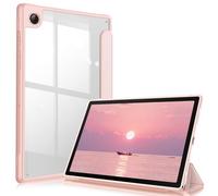 FINTIE Custodia ibrida sottile per Samsung Galaxy Tab A8 10,5" modello 2021 (SM-X200/X205), custodia antiurto con guscio posteriore trasparente trasparente, accensione e spegnimento automatico, oro