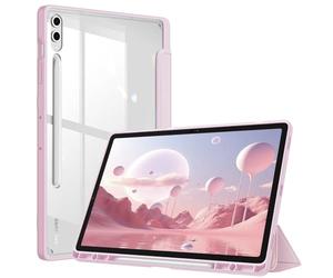 Fintie Custodia ibrida sottile per Samsung Galaxy Tab S10 Plus 2024 / S9 FE Plus 5G 12,4 pollici 2023 con portapenne, custodia antiurto con guscio posteriore trasparente trasparente, accensione e