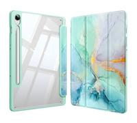 Fintie Custodia per Samsung Galaxy Tab S9 FE 10.9/S9 11 S Pen - Antiurto Trasparente Emerald Marble