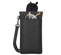 FINTIE Custodia Occhiali Morbida, Doppio Scomparto Portaocchiali per Occhiali da Sole, Portatile Porta Occhiali da Borsa