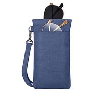 FINTIE Custodia Occhiali Morbida, Doppio Scomparto Portaocchiali per Occhiali da Sole, Portatile Porta Occhiali da Borsa