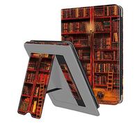 FINTIE Custodia per 6" Kindle 11ª Generazione (Modello 2024/2022), Protettiva Supporto Cover con Slot per schede & Hand Strap, Funzione Auto Sveglia/Sonno, Library