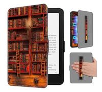 FINTIE Custodia per 7" Kindle Paperwhite (12ª Generazione, 2024) e Kindle Colorsoft (1ª Generazione, 2025/2024), Custodia Sottile e Leggera con Cinturino Auto Sveglia/Sonno, (Z-Biblioteca)