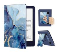 FINTIE Custodia per 7" Kindle Paperwhite (12ª Generazione, 2024) e Kindle Colorsoft (1ª Generazione, 2025/2024) - Protettiva Supporto Cover con Slot per schede & Hand Strap, Ocean Marble