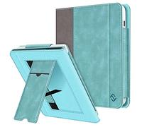 FINTIE Custodia per 7" Kobo Libra Colour (2024) / Kobo Libra 2 (2021) eReader - Stand Cover Protettiva Case con Card Slot e Hand Strap, Auto Sveglia/Sonno, Turquoise/Marrone