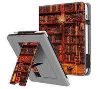 FINTIE Custodia per 7" Kobo Libra Colour (2024) / Kobo Libra 2 (2021) eReader - Stand Cover Protettiva Case con Card Slot e Hand Strap, Auto Sveglia/Sonno, Biblioteca