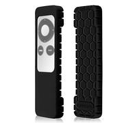 Fintie Custodia per Apple TV 2 3 Telecomando - [Honey Comb Series] Leggero Protettiva Cover in Silicone Antiscivolo Antiurto Case, Nero