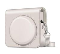 FINTIE Custodia per Fujifilm Instax Fotocamera Istantanea SQ40 / SQ1 - Protettiva Case Borsa in Similpelle con Tracolla Regolabile, Bianco