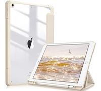 FINTIE Custodia per iPad 10.2 Pollici 9a / 8a / 7a Generazione (2021 2020 2019) - [Built-in Pencil Holder] Antiurto Sottile Case Posteriore Trasparente Cover con Auto Sveglia/Sonno, Champagne Oro