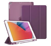 FINTIE Custodia per iPad 10.2 Pollici 9a / 8a / 7a Generazione (2021 2020 2019) con Built-in Pencil Holder - Sottile Leggero Semi-Trasparente Cover Case con Auto Sveglia/Sonno, Viola