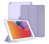 FINTIE Custodia per iPad 10.2 Pollici 9a / 8a / 7a Generazione (2021 2020 2019) con Built-in Pencil Holder - Sottile Leggero Semi-Trasparente Cover Case con Auto Sveglia/Sonno, Lilla Viola