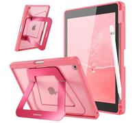 FINTIE Custodia per iPad 10.2 Pollici 9a/8a/7a Generazione (2021 2020 2019) con Portapenne - Antiurto Opaca Trasparente Posteriore Cover con Supporto Multi-angolo, Rosa