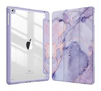 FINTIE Custodia per iPad 6a Gen. 2018 / 5a Gen. 2017 / iPad Air 2 / Air 9.7 Pollici con Pencil Holder, Antiurto Sottile Case Posteriore Trasparente Cover con Auto Sveglia/Sonno, Lilla Marble