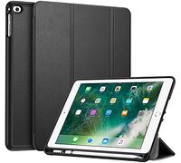 FINTIE Custodia per iPad 9.7 Pollici 2018 2017 con Built-in Pencil Holder - Sottile Leggero Cover con Auto Sonno/Sveglia la Funzione per iPad 9,7 Pollici 2018/2017, Nero