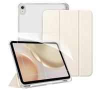 FINTIE Custodia per iPad (A16) 11ª Gen 11" (2025) / iPad 10ª Gen 10,9" (2022) con Portapenne - [con Vetro Temperato Pellicola] Sottile Leggero Semi-Trasparente Opaca Posteriore Cover, StarLight