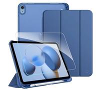 FINTIE Custodia per iPad (A16) 11ª Gen 11" (2025) / iPad 10ª Gen 10,9" (2022) con Portapenne - [con Vetro Temperato Pellicola] Sottile Leggero Semi-Trasparente Opaca Posteriore Cover, Navy