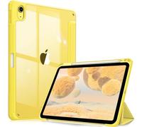 FINTIE Custodia per iPad (A16) 11ª Gen 11" (2025)/iPad 10ª Gen 10.9" (2022) con Portapenne - Sottile Leggero Trasparente Cover Posteriore con Bordo in TPU Morbido Auto Sveglia/Sonno, Giallo