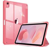 FINTIE Custodia per iPad (A16) 11ª Gen 11" (2025)/iPad 10ª Gen 10.9" (2022) con Portapenne - Sottile Leggero Trasparente Cover Posteriore con Bordo in TPU Morbido Auto Sveglia/Sonno, Rosa