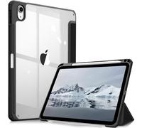 FINTIE Custodia per iPad (A16) 11ª Gen 11" (2025)/iPad 10ª Gen 10.9" (2022) con Portapenne - Sottile Leggero Trasparente Cover Posteriore con Bordo in TPU Morbido Auto Sveglia/Sonno, Nero