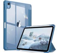 FINTIE Custodia per iPad (A16) 11ª Gen 11" (2025)/iPad 10ª Gen 10.9" (2022) con Portapenne - Sottile Leggero Trasparente Cover Posteriore con Bordo in TPU Morbido Auto Sveglia/Sonno, Blu foschia