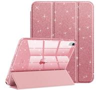 FINTIE Custodia per iPad (A16) 11ª Generazione 11" (2025) / iPad 10ª Generazione 10,9" (2022) con Portapenne - Antiurto Glittering Trasparente Cover Posteriore con Auto Sveglia/Sonno, Oro rosa
