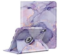 FINTIE Custodia per iPad Air 11 Pollici M3/M2 (2025/2024), iPad Air 5a/4a Gen 10,9" (2022/2020) con Portapenne - 360 Gradi di Rotante Cover Protettiva Case con Auto Sveglia/Sonno, Lilla Marble