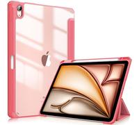 FINTIE Custodia per iPad Air 11 Pollici M3/M2 (2025/2024), iPad Air 5a/4a Gen 10,9" (2022/2020) con Portapenne - Sottile Leggero Trasparente Cover Posteriore con Bordo in TPU Morbido, Rosa