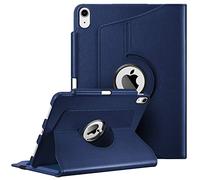 FINTIE Custodia per iPad Air 11 Pollici M3/M2 (2025/2024), iPad Air 5a/4a Gen 10,9" (2022/2020) con Portapenne - 360 Gradi di Rotante Cover Protettiva Case con Auto Sveglia/Sonno, Blu Scuro