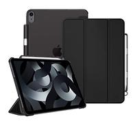 FINTIE Custodia per iPad Air 11 Pollici M3/M2 (2025/2024), iPad Air 5a/4a Gen 10,9 Pollici (2022/2020) con Portapenne - Sottile Leggero Opaca Trasparente Cover con Auto Sveglia/Sonno, Nero