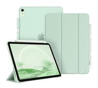 FINTIE Custodia per iPad Air 11 Pollici M3/M2 (2025/2024), iPad Air 5a/4a Gen 10,9 Pollici (2022/2020) con Portapenne - Sottile Leggero Opaca Trasparente Cover con Auto Sveglia/Sonno, Verde Chiaro