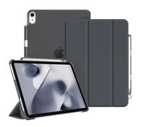 FINTIE Custodia per iPad Air 11 Pollici M3/M2 (2025/2024), iPad Air 5a/4a Gen 10,9 Pollici (2022/2020) con Portapenne - Sottile Leggero Opaca Trasparente Cover con Auto Sveglia/Sonno, Spazio Grigio