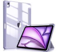 FINTIE Custodia per iPad Air 11 Pollici M3/M2 (2025/2024), iPad Air 5a/4a Gen 10,9" (2022/2020) con Portapenne - Sottile Leggero Trasparente Cover Posteriore con Bordo in TPU Morbido, Lilla Viola