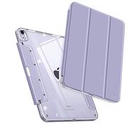 FINTIE Custodia per iPad Air 11 Pollici M4/M3/M2 (2026/2025/2024), iPad Air 5a/4a Gen 10,9" (2022/2020), Cover Posteriore Trasparente in Cristallo con Discreto Retrattile Pencil Holder, Lilla Viola