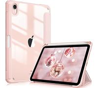FINTIE Custodia per iPad Mini 7ª Gen 2024 (A17 Pro) / Mini 6ª Gen 2021 8,3" con Pencil Holder, Antiurto Sottile Case Posteriore Trasparente Cover con Auto Sveglia/Sonno, Oro Rosa