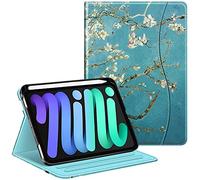FINTIE Custodia per iPad Mini 7ª Gen 2024 (A17 Pro) / Mini 6ª Gen 2021 8,3" con Pencil Holder - [Multi-angli] Folio Pieghevole Cover Protettiva Case Auto Sveglia/Sonno, Blossom
