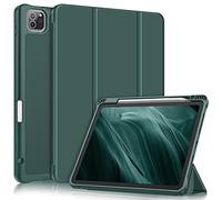 FINTIE Custodia per iPad Pro 11" 2022/2021(4ª/3ª Generazione) con Pencil Holder - Sottile Leggero Cover Posteriore in Morbido TPU con Auto Sonno/Sveglia per iPad Pro 11" 2020/2018, Midnght Verde