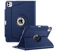 FINTIE Custodia per iPad Pro 11 Pollici (M5 2025 / M4 2024) con Portapenna - Girevole 360 Gradi di Rotazione Cover Protettiva Case con Auto Sveglia/Sonno, Blu Scuro