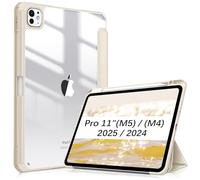 FINTIE Custodia per iPad Pro 11 Pollici (M5 2025 / M4 2024) con Portapenna - Sottile Leggero Trasparente Cover Posteriore con Bordo in TPU Morbido, Galassia