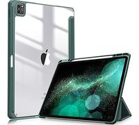 FINTIE Custodia per iPad Pro 12.9" (6a Generazione 2022) - [Built-in Pencil Holder] Antiurto Sottile Case Posteriore Trasparente Cover per iPad Pro 12.9" 2021/2020/2018, Midnght Verde
